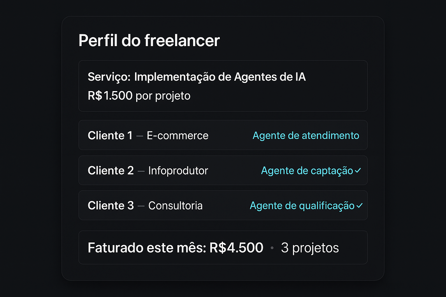 Freelancer de IA faturando